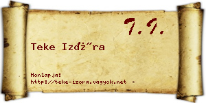 Teke Izóra névjegykártya